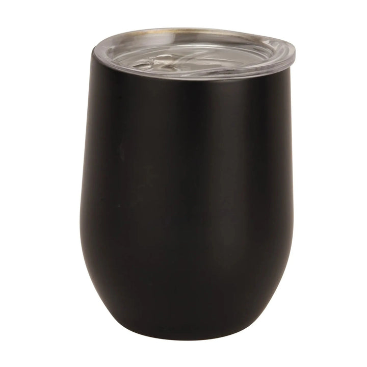black coffee mug with lid