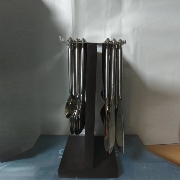 Stainless steel black flatware Cutlery Set