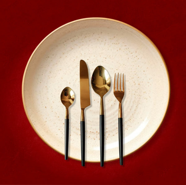 Stainless steel Black flatware Cutlery Set