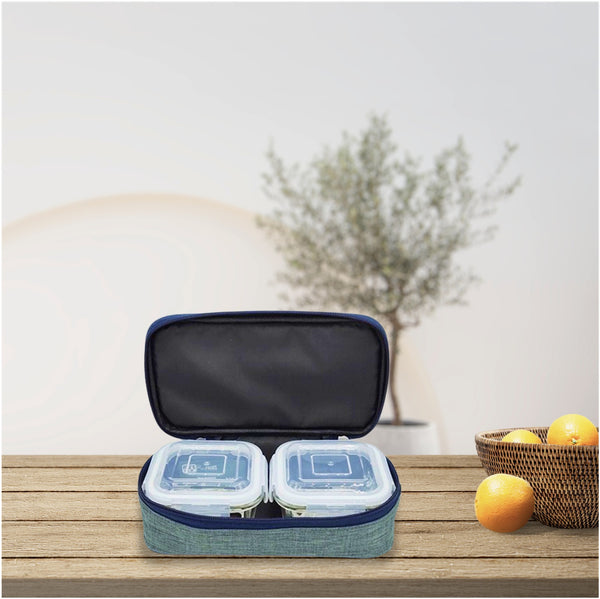 Borosilicate Lunch box (Square) Horizontal 320ml set of 2