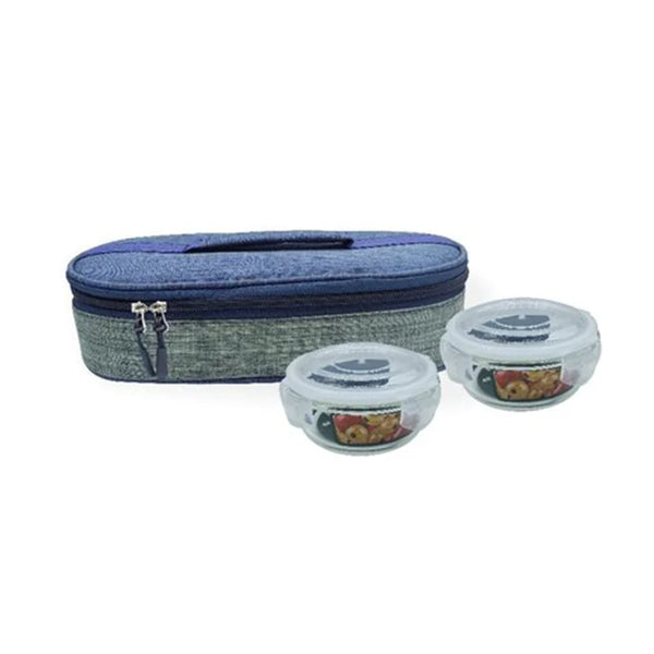 Borosilicate Lunch box (Round) Horizontal 400ml set of 2