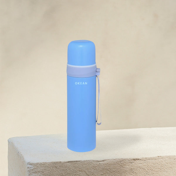 Blue Insulated Vacuum Flask with Cup & Handle 500 mL