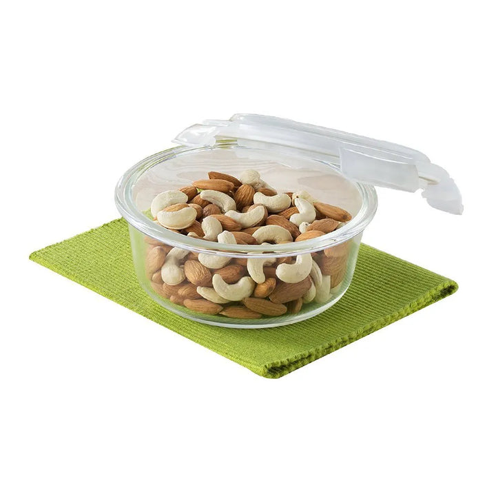 Borosilicate Round Bakeware Safe Glass Lunch Box Set with Bag