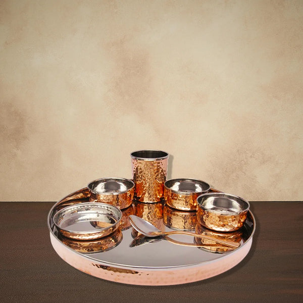 Copper Thali Set 7pcs